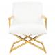 KARE fotel MR. FLUFFY biały / złoty