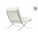 MODESTO fotel BARCELON biały - ekoskóra, stal polerowana