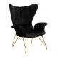 Fotel SHRIMP VELVET czarny - podstawa złota