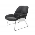 Fotel NINO ciemny szary, płozy - polipropylen, podstawa chromowana