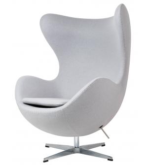 Fotel EGG CLASSIC szary popielaty.18 - wełna, podstawa aluminiowa