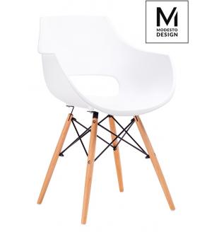 MODESTO fotel FORO biały - podstawa bukowa