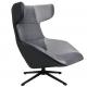 Fotel obrotowy VITA VELVET ciemny szary welur, ekoskóra czarna