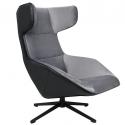 Fotel obrotowy VITA VELVET ciemny szary welur, ekoskóra czarna