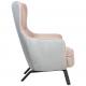 Fotel VIGO VELVET jasny szary, welur beżowy - podstawa czarna
