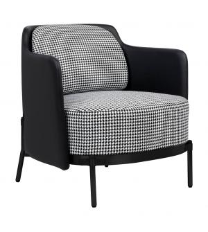 Fotel VENICE BLACK czarny PU / pepitka