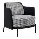 Fotel VENICE BLACK czarny PU / pepitka