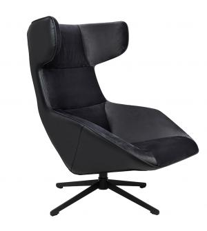 Fotel obrotowy VITA VELVET czarny PU