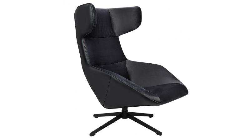 Fotel obrotowy VITA VELVET czarny PU