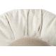 Fotel LOW TEDDY biały - tkanina teddy, podstawa mosiądz