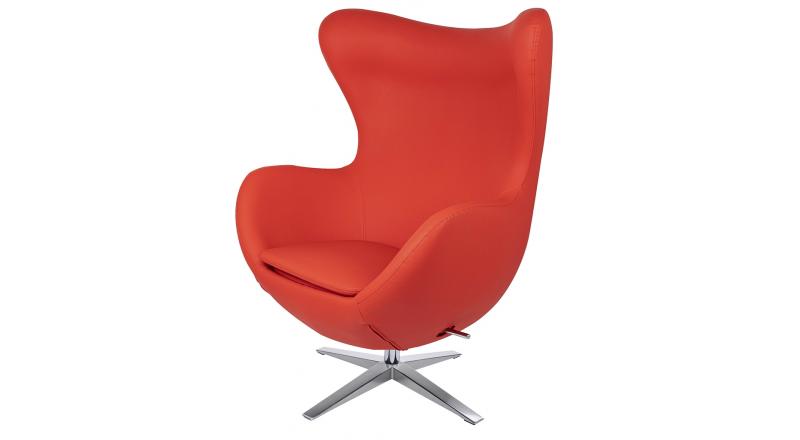 Fotel EGG SZEROKI PU czerwony