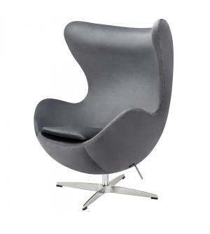 Fotel EGG CLASSIC VELVET ciemny szary - welur, podstawa aluminiowa