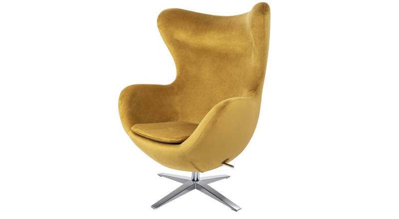 Fotel EGG SZEROKI VELVET khaki zielony