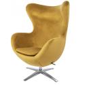 Fotel EGG SZEROKI VELVET khaki zielony