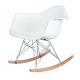 Fotel bujany VILD RAR biały - polipropylen, płozy bukowe