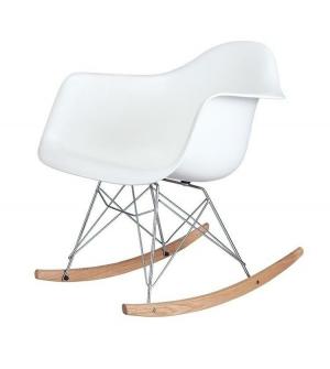 Fotel bujany VILD RAR biały - polipropylen, płozy bukowe