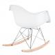 Fotel bujany VILD RAR biały - polipropylen, płozy bukowe