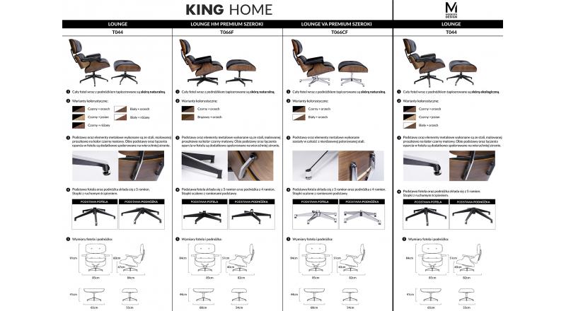 Fotel LOUNGE HM PREMIUM SZEROKI biały - orzech