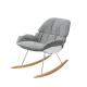 Fotel bujany NINO jasny szary - tkanina, płozy bukowe