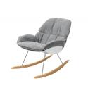 Fotel bujany NINO jasny szary - tkanina, płozy bukowe