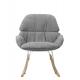Fotel bujany NINO jasny szary - tkanina, płozy bukowe