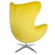 Fotel EGG SZEROKI VELVET żółty.20 - welur, podstawa stal