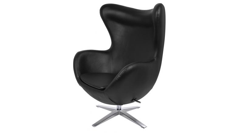 Fotel EGG SZEROKI PU czarny