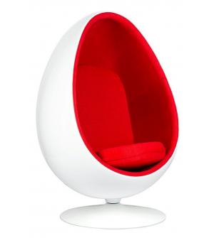 Fotel OVALIA biało-czerwony - włókno szklane