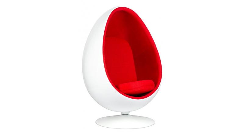 Fotel OVALIA biało-czerwony - włókno szklane