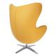 Fotel EGG SZEROKI musztardowy.13 - wełna, podstawa stal