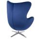 Fotel EGG SZEROKI VELVET ciemny niebieski.49 - welur, podstawa stal