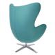 Fotel EGG SZEROKI turkusowy.12 - wełna, podstawa stal