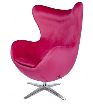 Fotel EGG SZEROKI VELVET fuksja.33 - welur, podstawa stal