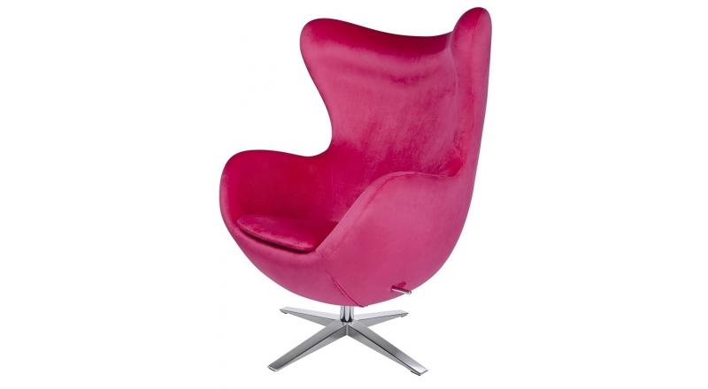 Fotel EGG SZEROKI VELVET fuksja.33 - welur, podstawa stal