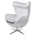 Fotel EGG SZEROKI VELVET jasny szary.37 - welur, podstawa stal