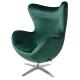 Fotel EGG SZEROKI VELVET ciemny zielony. 18 - welur, podstawa stal