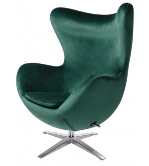 Fotel EGG SZEROKI VELVET ciemny zielony. 18 - welur, podstawa stal