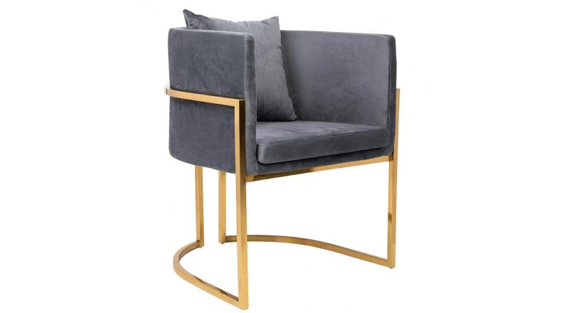 Fotel CHLOE VELVET ciemny szary