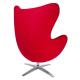 Fotel EGG SZEROKI czerwony.1 - wełna, podstawa stal