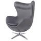 Fotel EGG SZEROKI VELVET ciemny szary. 40 - welur, podstawa stal