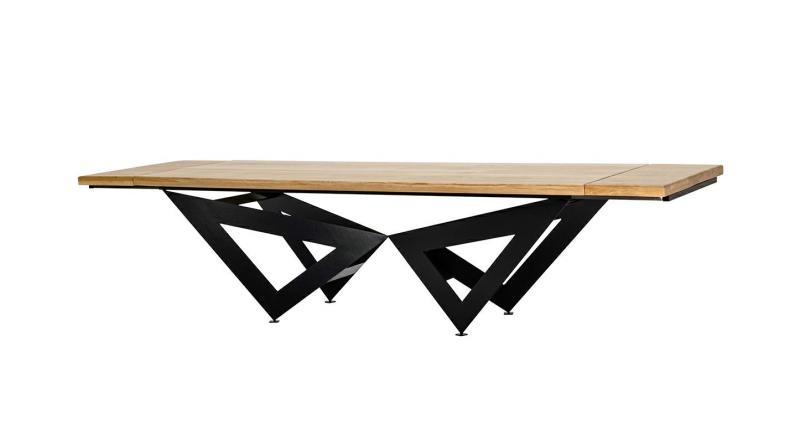 Stół rozkładany AXEL 260-340 dębowy - drewno naturalne, metal