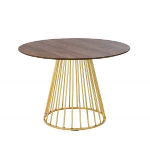 Stół GLAM WALNUT 110 - fornir orzechowy, złota podstawa