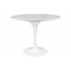 Stół TULIP MARBLE 100 CARRARA biały - blat okrągły marmurowy, metal