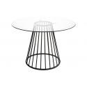 Stół GLAM GLASS 110 - szkło, czarna podstawa
