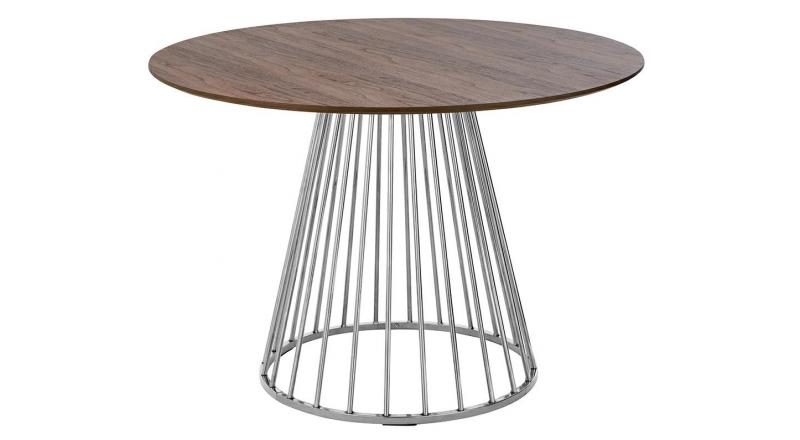 Stół GLAM WALNUT 110 - fornir orzechowy, chromowana podstawa