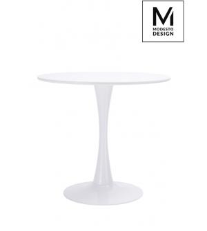 MODESTO stół TULIP FI 80 biały - MDF, podstawa metalowa