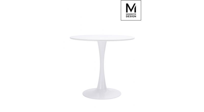 MODESTO stół TULIP FI 80 biały - MDF, podstawa metalowa
