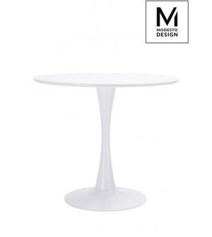 MODESTO stół TULIP FI 90 biały - MDF, podstawa metalowa