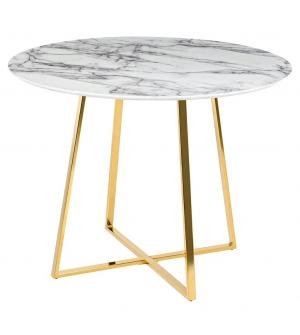 Stół CARAT 100 - MDF, złota podstawa