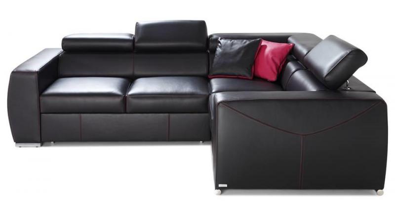 Narożnik skórzany VENTO B-2F(L)-E-1P-B lewostronny rozkładany